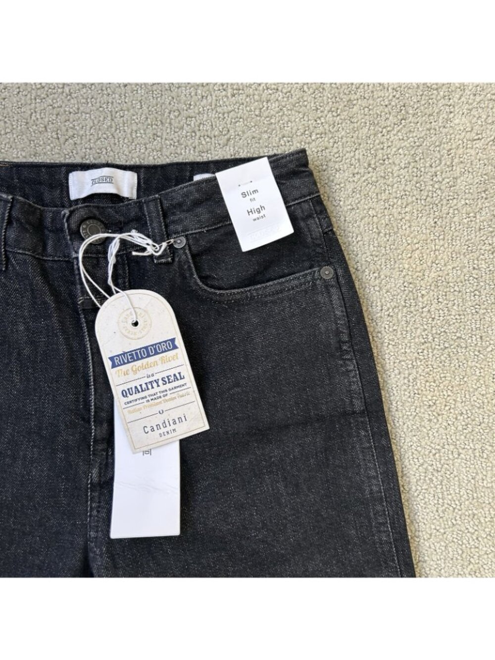 NWT CLOSED Womens Dark Wash High Waist Slim Fit Straight Leg Jeans Milly Size 24 - Picture 3 of 16